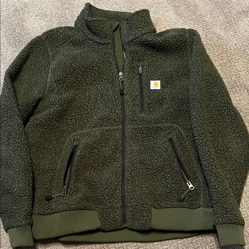 Carhartt Olive Fleece Jacket - Picture 1 of 2